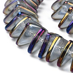 電気メッキガラスビーズセット  三角形  ダークスレートブルー  9x15.5~16x2.8~3mm  穴：1mm  約119~131個/連  24.21''~24.41''（61.5~62センチメートル）&nbsp;GLAA-K061-04A-FR05