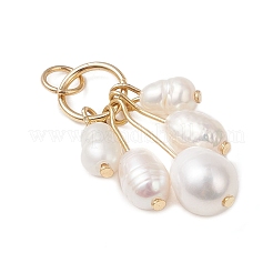 Natural Cultured Freshwater Pearl Rice Beaded Pendants&nbsp;PALLOY-JF04817