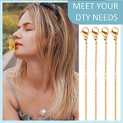 20Pcs Ion Plating(IP) 304 Stainless Steel Cable Chain Necklaces Set&nbsp;MAK-NB0001-24