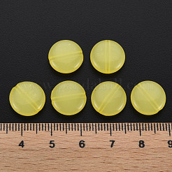模造ゼリーアクリルビーズ  フラットラウンド  きいろ  12x5mm  穴：1.4mm  約1110個/500g&nbsp;MACR-S373-91-E07
