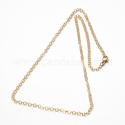 304 Stainless Steel Rolo Chain Necklaces&nbsp;NJEW-L349-02G