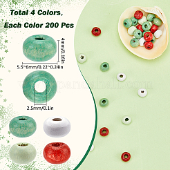 800 pcs 4 Colors Christmas Theme Wood Beads&nbsp;WOOD-SC0001-84
