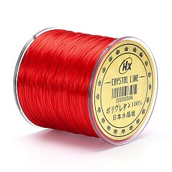 平らな日本の水晶弾性ストレッチスレッド  ブレスレット用ジェムストーンジュエリービーズクラフト作り  レッド  0.5mm  約328ヤード（300m）/ロール&nbsp;EW-Z001-A14