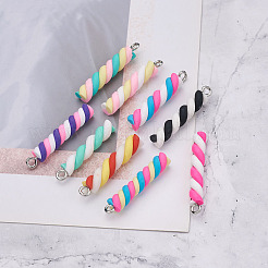 90Pcs 9 Colors Handmade Polymer Clay Pendants&nbsp;CLAY-CD0001-08