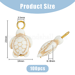 50Pcs Dyed Synthetic Turquoise Pendants&nbsp;PALLOY-AB00114