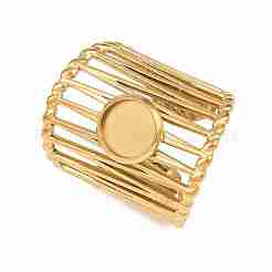 304 Stainless Steel Cuff Rings Ring Components&nbsp;SA-CBA098D-01G-A