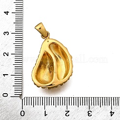 304ステンレスペンダント  ゴールドカラー  ドリアン  27.5x19x8.5mm  穴：6.5x3mm&nbsp;STAS-Q360-05D-G