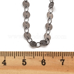 Brass Cable & Flat Sequin Chains Necklaces for Women&nbsp;NJEW-D302-44B