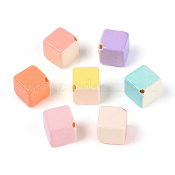 不透明なアクリルビーズ  キューブ  ミックスカラー  12~12.5x12~12.5x12~12.5mm  穴：1.8~2mm&nbsp;SACR-T020-01M