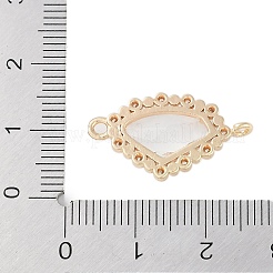 Golden Plated Brass Pave Clear Cubic Zirconia Connector Charms&nbsp;KK-L218-002G-01
