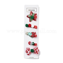 クリスマステーマの布フェルト生地のワニのヘアクリップ  合金クリップ付き  ミックスカラー  47x46x16.5mm&nbsp;OHAR-R100-01E