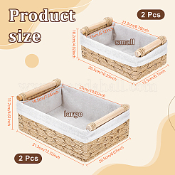 4Pcs Wood & Hemp Rope Baskets Storage Box&nbsp;AJEW-TW0001-33