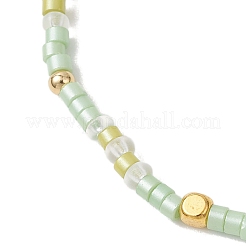 女性用ガラスシードビーズストレッチブレスレットセット2個  グリーン  内径：2.13インチ（5.4cm）&nbsp;BJEW-MZ00296-03