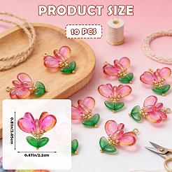 10Pcs Glass Pendants&nbsp;PALLOY-SZ00062
