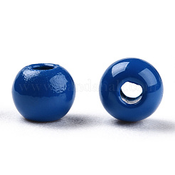 塗装合金ビーズをスプレー  ラウンド  ブルー  4x3mm  穴：1.2mm&nbsp;PALLOY-TAC0044-50D