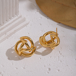 304 Stainless Steel Spiral Stud Earrings&nbsp;FC8265