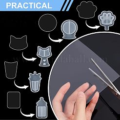 塩ビプラスチックシーリング保護フィルム  樹脂シェーカー金型用透明シールフィルムステッカーフリーカッティング  長方形  透明  300x210x0.2mm&nbsp;FIND-OC0001-23B