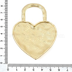 合金ビッグサイズペンダントトップ  ハンマーで叩いたハートのチャーム  マットゴールドカラー  81x54.5x4mm  穴：28x22mm&nbsp;AL-CBA5940-05MG