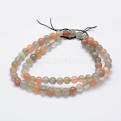 Natural Multi-Moonstone Beads Strands&nbsp;G-G453-A03-6mm