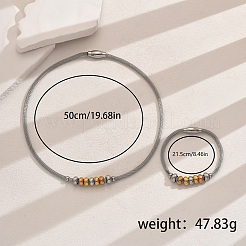 Stainless Steel Elegant Hip-hop Rondelle Necklace & Bracelet Sets&nbsp;KY2980
