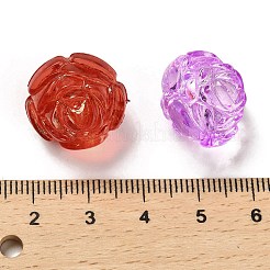 透明なアクリルビーズ  花  ミックスカラー  18x18x16mm  穴：2.2mm  約：261個/ 500 G&nbsp;OACR-Z016-25