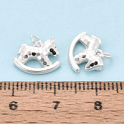 Textured 925 Sterling Silver Rocking Horse Charms&nbsp;STER-T009-09S