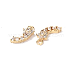 Brass Micro Pave Cubic Zirconia Pendants&nbsp;KK-I702-55G
