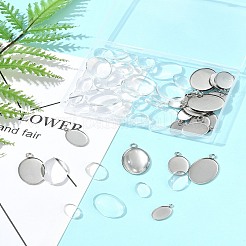 DIY Oval 304 Stainless Steel Pendant Making Kits&nbsp;DIY-FS0008-29