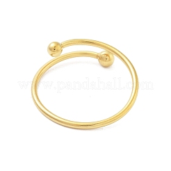 304ステンレススチールラウンドラップオープンカフリング女性用男性用  18KGP本金メッキ  内径：17mm&nbsp;RJEW-Z071-01G