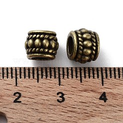 チベット風合金ビーズ  カドミウムフリー＆鉛フリー  コラム  アンティークブロンズ  8x6.5mm  穴：4mm  約1000個/1000g&nbsp;FIND-Q094-37AB