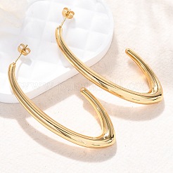 J-Shaped 304 Stainless Steel Stud Earrings&nbsp;LS-EJEW-A125-19G