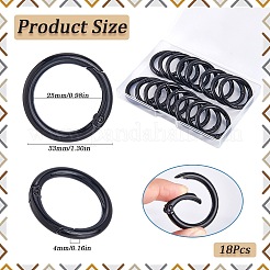 18Pcs Zinc Alloy Spring Gate Rings&nbsp;FIND-SP0001-39