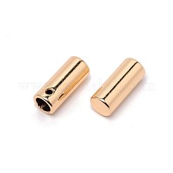 亜鉛合金コードの端部  ネジ付き  コラム  ライトゴールド  18x7.5mm  穴：2mm  内径：5mm&nbsp;FIND-WH0091-24C-LG