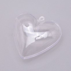 Openable Transparent Plastic Pendants&nbsp;LS-KY-WH0022-17A