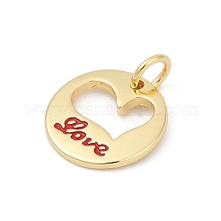 Brass Enamel Charms&nbsp;KK-U062-30G-02