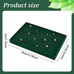 Velvet with Wood Jewelry Display Storage Plate&nbsp;ODIS-WH0038-92