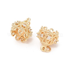 Brass Micro Pave Cubic Zirconia Multi-Strand Links&nbsp;X-KK-B133-06G-02