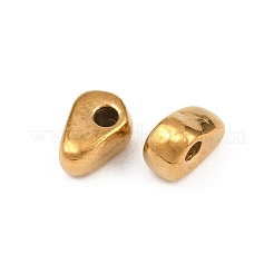 304ステンレススチールビーズ  幾何学  18KGP本金メッキ  イオンプレーティング（ip）  三角形  7x5x3mm  穴：1.4mm&nbsp;STAS-D394-01F-G