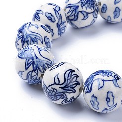 Handmade Blue and White Porcelain Beads Strands&nbsp;PORC-K002-01A
