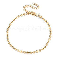 304ステンレススチールボールチェーンブレスレット  ゴールドカラー  7-1/4インチ（18.3cm）&nbsp;LS-BJEW-C134-01C-G
