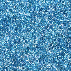 12/0 ガラスシードビーズ  色の内側  丸い穴  ラウンド  透明色の虹  ドジャーブルー  12/0  2~2.5x1.5~2mm  穴：0.8mm  約30000個/袋&nbsp;SEED-A016-2mm-211