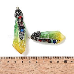 Electroplated Raw Rough Natural Quartz Crystal Big Pendants&nbsp;G-B077-04A-03