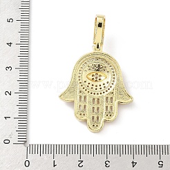 Brass Micro Pave Clear Cubic Zirconia Pendants&nbsp;KK-B141-04G-04