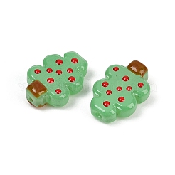 Christmas Theme Transparent Glass Enamel Beads&nbsp;LAMP-B028-02