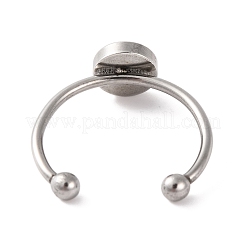 Non-Tarnish 304 Stainless Steel Open Cuff Ring Components&nbsp;STAS-S134-01P-02