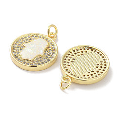 Brass Micro Pave Clear Cubic Zirconia Pendants&nbsp;KK-L213-039G-02