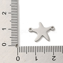 変色しない304ステンレススチールコネクタチャーム  ヒトデリンク  ステンレス鋼色  11.5x15x1mm  穴：1.2mm&nbsp;STAS-O005-25P