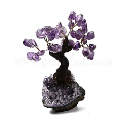 Natural Amethyst Chips Tree Sculpture&nbsp;DJEW-K026-01A