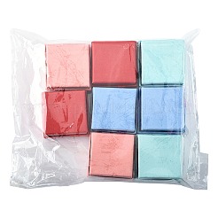 8個 4色 バレンタインデープレゼントパッケージ 厚紙リングボックス  サテンリボンは、外部ちょう結びに  正方形  ミックスカラー  4.1x4.1x2.6cm  2個/カラー&nbsp;CBOX-FS0001-07