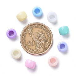 キッズジュエリーのための混合色分厚いアクリルドーナツスペーサービーズ  8x6mm  穴：4mm&nbsp;X-SACR-R746-07